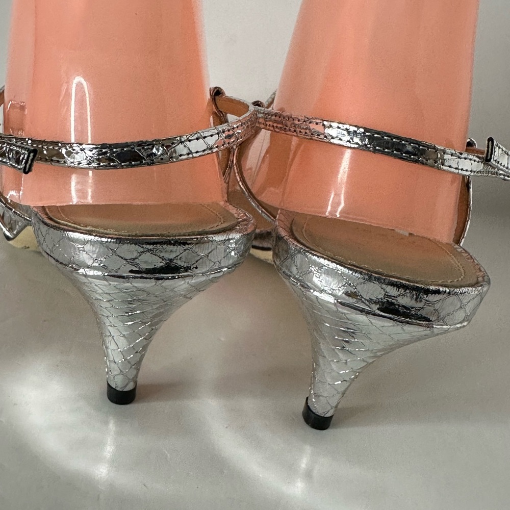 Theory 2” Kitten Heel Sling Back Python Print Sil… - image 7